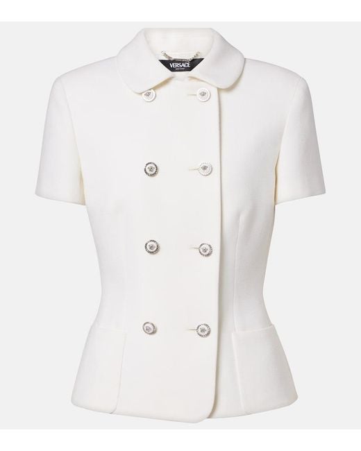 Versace White Virgin Wool Blazer