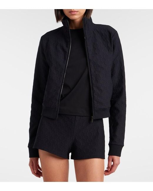 Gucci Blue Gg Jacquard Jersey Track Jacket