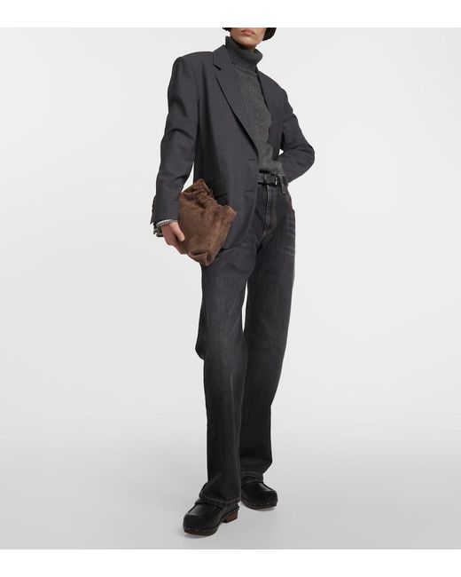 Brunello Cucinelli Green Oversized Wool-Blend Blazer
