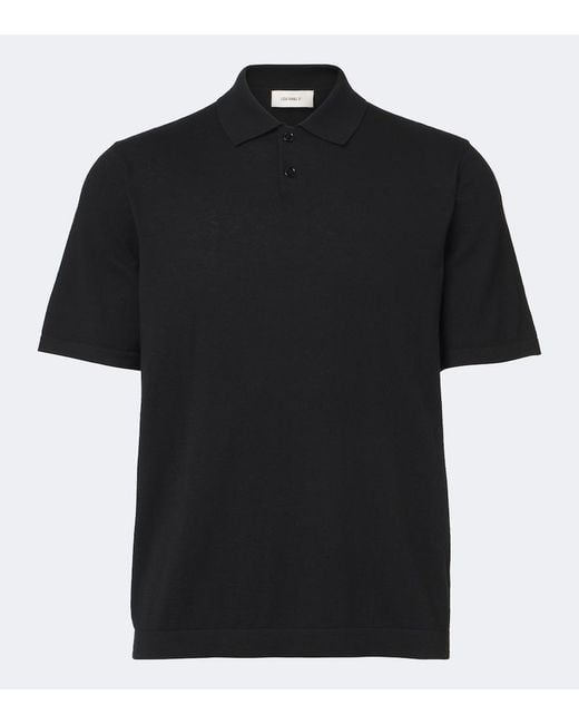Lisa Yang Black Keir Cotton And Cashmere Polo Shirt for men