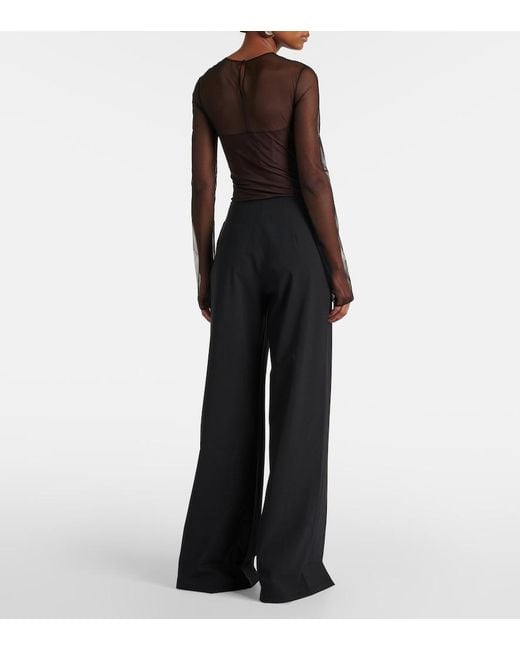 Nensi Dojaka Black Luna Wide-Leg Pants
