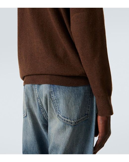 arch4 Brown Mr Fenchurch Cashmere Half-Zip Sweater for men