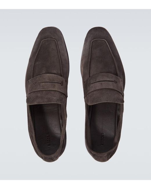 Zegna Brown L'asola Suede Loafers for men