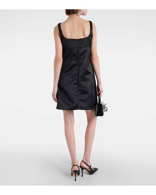 Vestido corto de saten con aberturas Nina Ricci de color Black