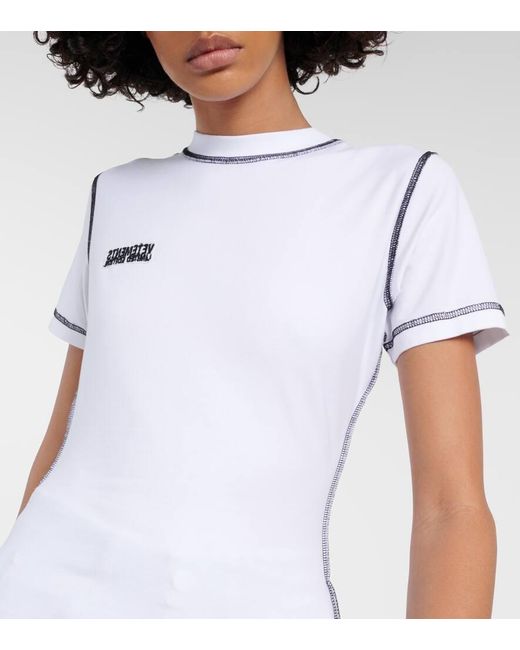 T-shirt in jersey di misto cotone di Vetements in White