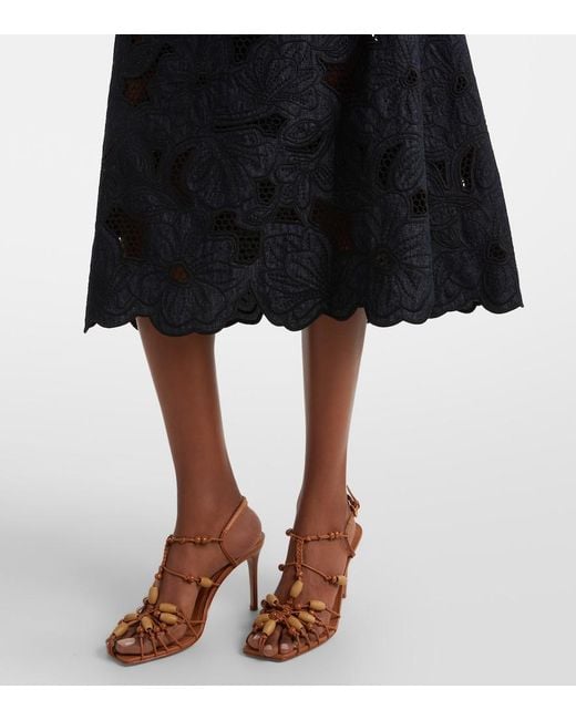 Veronica Beard Blue Rosaura Floral Denim Midi Dress