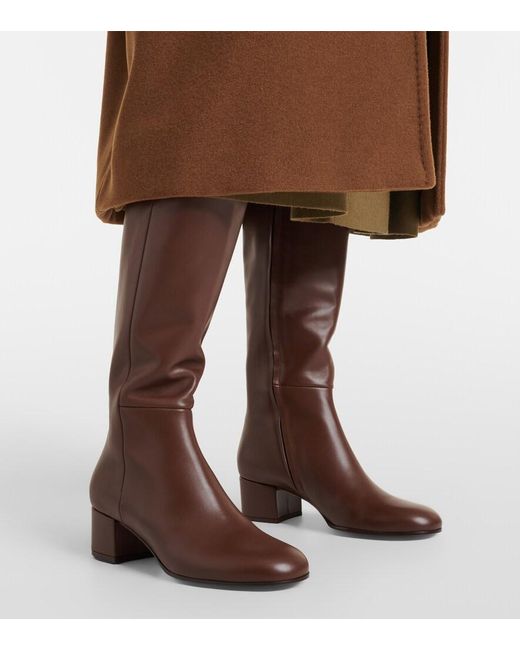 Gianvito Rossi Brown Joelle Leather Knee-High Boots
