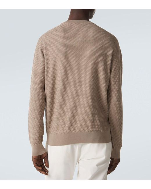 Brioni Natural Cotton, Silk, And Cashmere Sweater for men