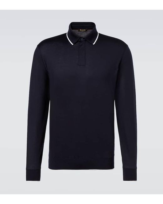 Loro Piana Men's Blue Waitaki Virgin Wool Polo Shirt