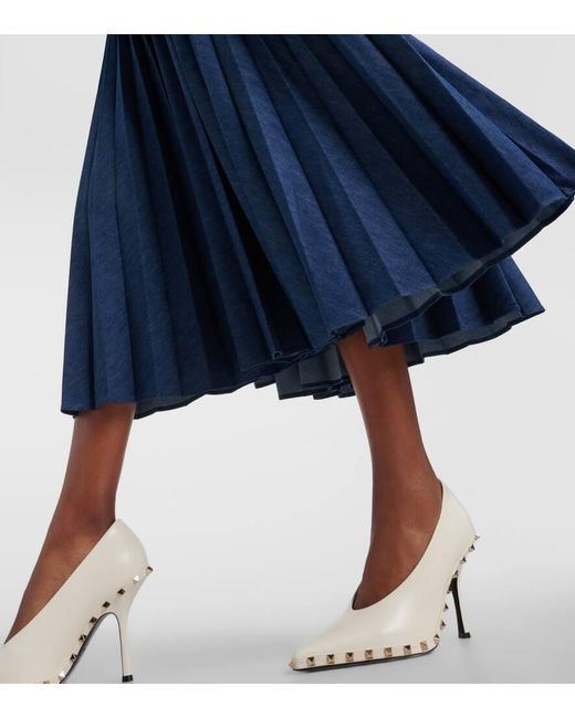 Valentino Blue Maxikleid Vgold Aus Chambray