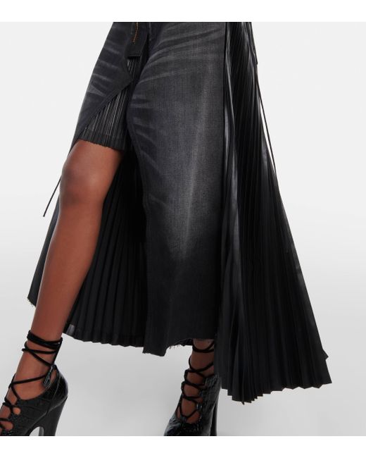 Junya Watanabe Black X Levi's® Layered Denim Midi Skirt