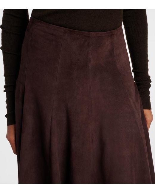 Stouls Purple Suede Midi Skirt