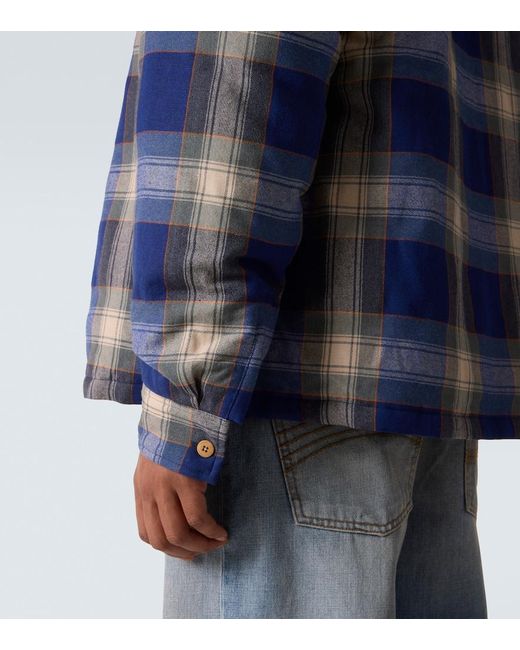 Visvim Blue Keesey Wool And Linen Down Overshirt for men
