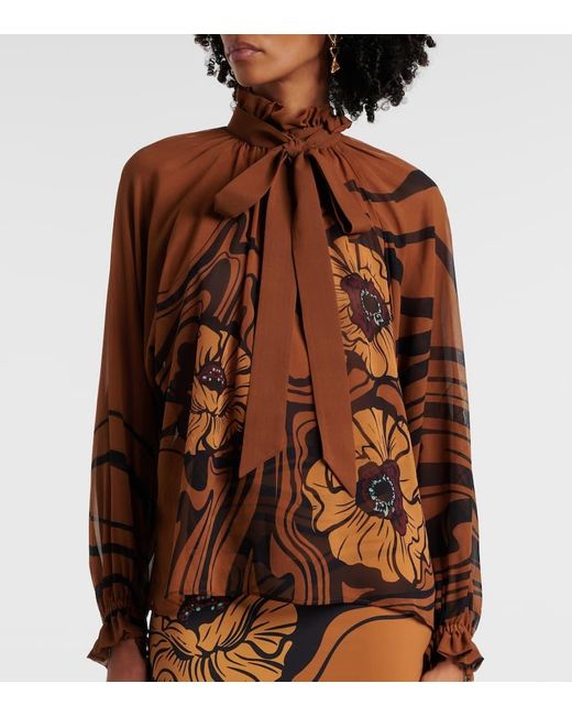 Blouse Cerere En Soie A Fleurs LaDoubleJ en coloris Brown