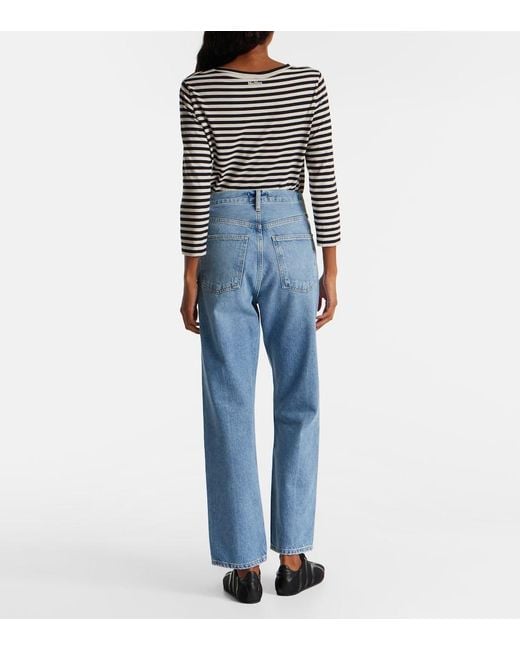 Agolde Blue '90S Mid-Rise Straight Jeans