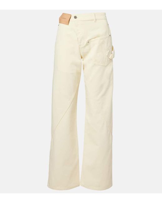 J.W. Anderson Natural Twisted Low-Rise Wide-Leg Jeans