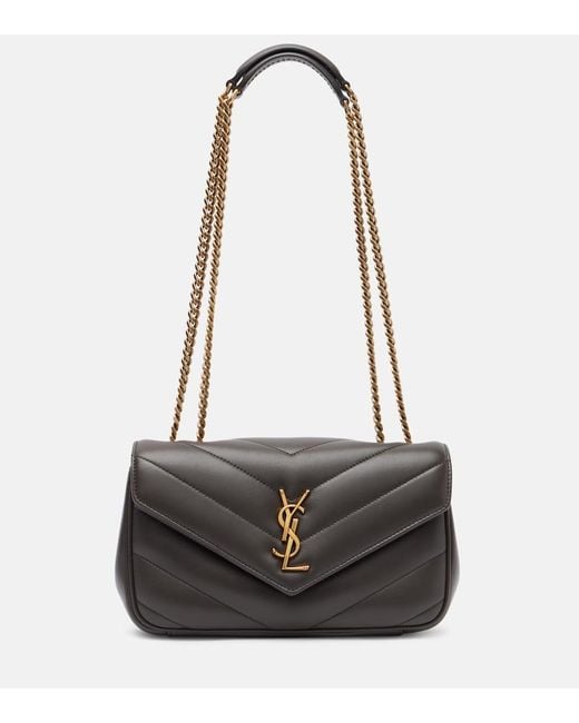 Saint Laurent Black Schultertasche Loulou Small Aus Leder
