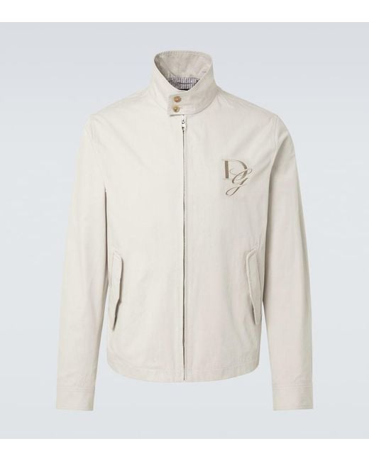 Dolce & Gabbana White Logo Embroidery Jacket for men