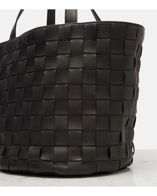 The Row Black Sisal Leather Tote Bag