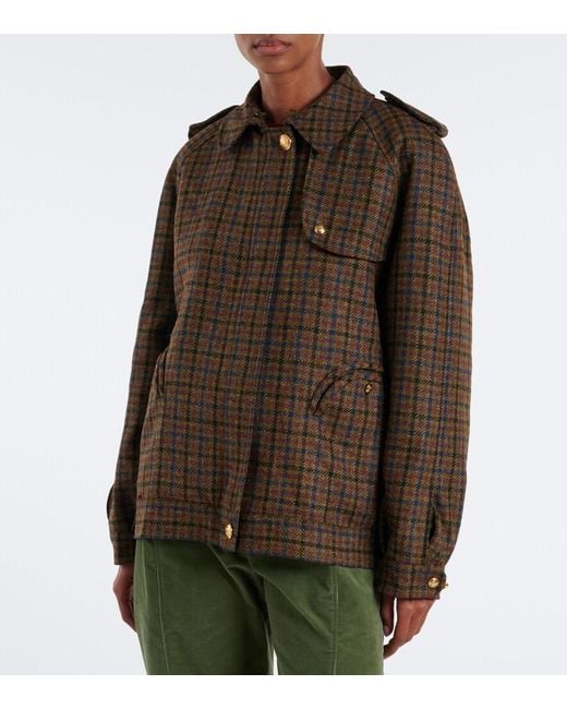 Blazé Milano Brown Chausie Checked Virgin Wool Jacket