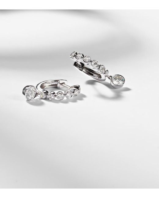 Anita Ko White Melrose 18Kt Huggie Earrings With Diamonds