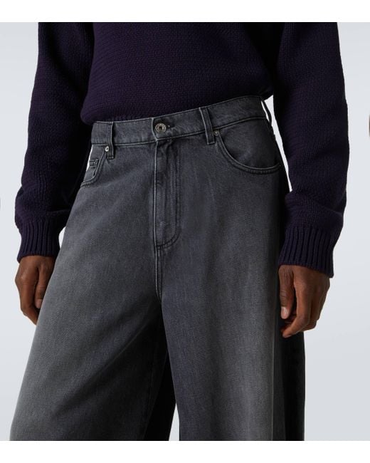 J.W. Anderson Gray Belt-detail Faded Wide-leg Jeans for men