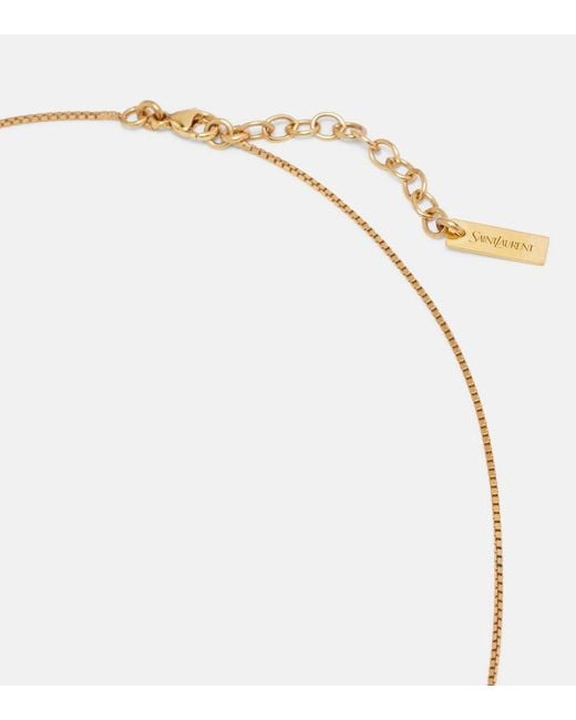 Saint Laurent White Strawberry Pendant Necklace