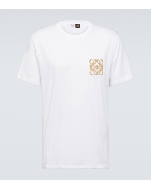 Loewe White Paula's Ibiza Anagram Cotton Jersey T-shirt for men