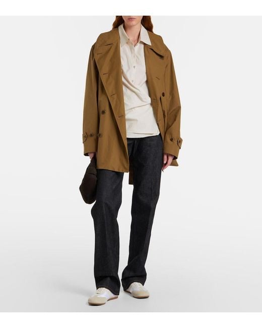 Lemaire White Soft Suede-Trimmed Sneakers