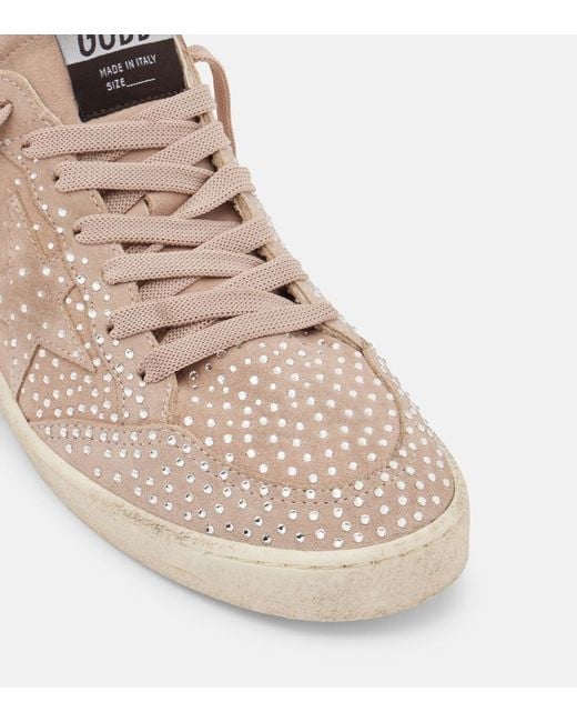 Golden Goose Deluxe Brand Pink Ball Star Embellished Suede Sneakers