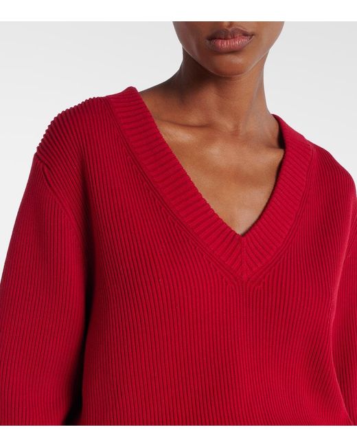 Jersey En Mezcla De Algodon Y Seda Victoria Beckham de color Red