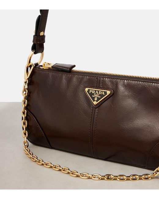 Prada White Schultertasche Bucket Bucket Aus Leder