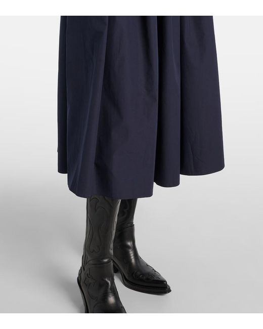 Gabriela Hearst Blue Chiara Cotton Midi Skirt