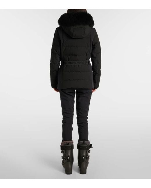 Yves Salomon Black Shearling-Trimmed Ski Jacket