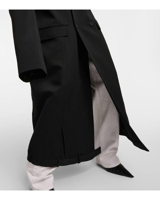 Abrigo cruzado de lana deconstruido Balenciaga de color Black