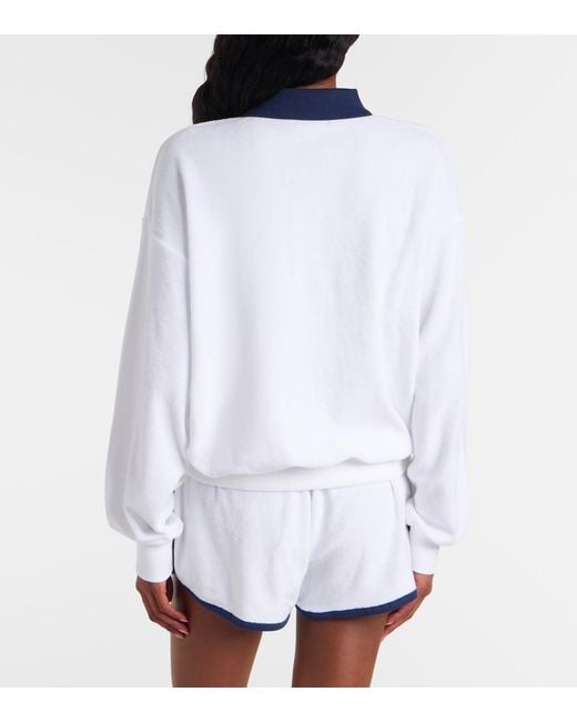 Polo Ralph Lauren White Cotton-Blend Terry Polo Shirt