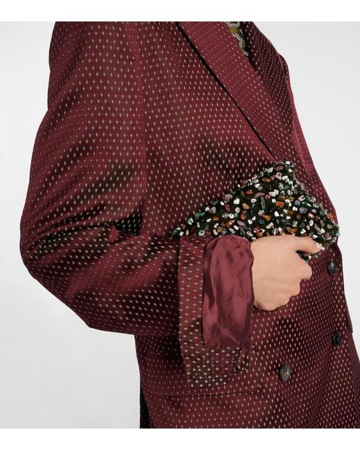 Dries Van Noten Red Polka-Dot Double-Breasted Blazer