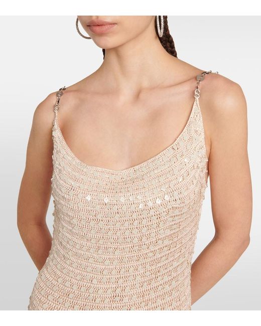 AYA MUSE White Vatia Sequined Knitted Maxi Dress