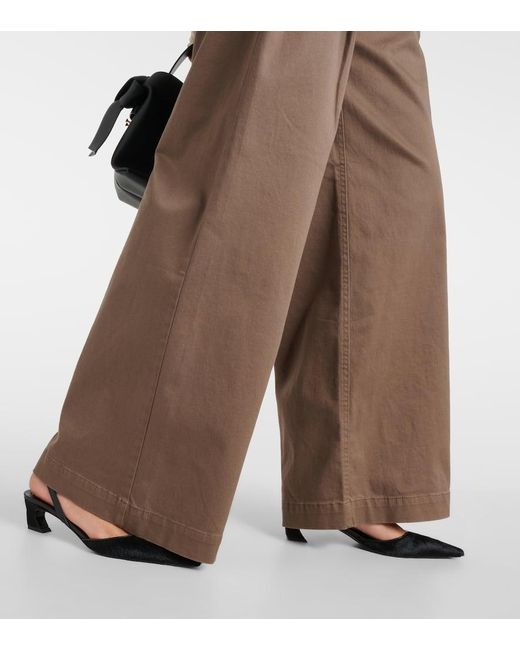 Proenza Schouler Brown Raver High-rise Twill Wide-leg Pants