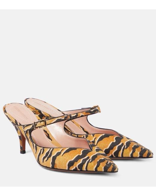 Zimmermann Natural Aura Printed Mules