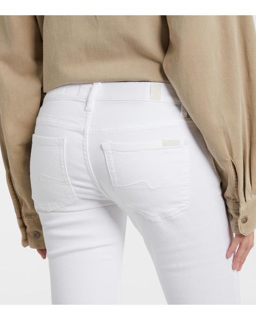 7 For All Mankind White Original Bootcut Jeans