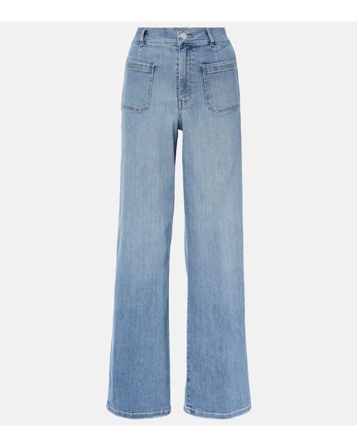 FRAME Blue Le Slim Palazzo Wide-Leg Jeans