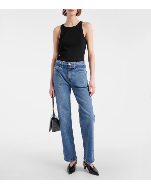 Proenza Schouler Blue Mid-Rise Straight Jeans Ellsworth