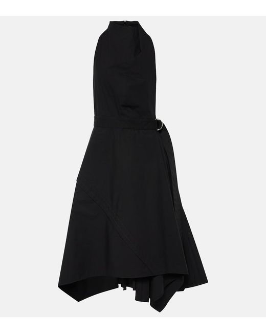 Proenza Schouler Black Yoko Cotton-Blend Poplin Wrap Dress