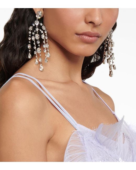 Jennifer Behr Metallic Ophelia Embellished Drop Earrings