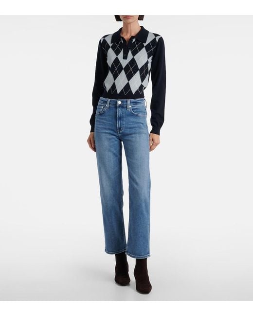 Citizens of Humanity Blue Palma High-Rise Straight Jeans