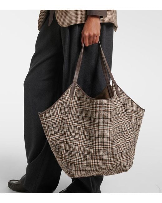 Brunello Cucinelli Brown Monili Medium Reversible Suede Tote Bag