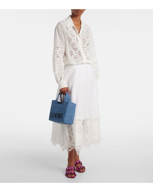Cabas Paula's Ibiza Font Small Loewe en coloris Blue