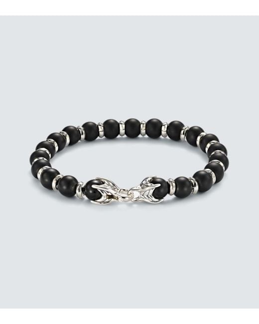 David Yurman Metallic Spiritual Beads Sterling Bracelet With Onyx for men