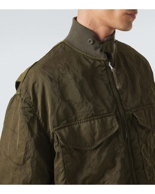 Comme des Garçons Green Zip-Up Bomber Jacket for men